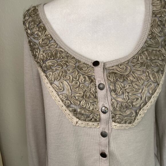 Free people gray rib long sleeve top - Picture 2 of 5